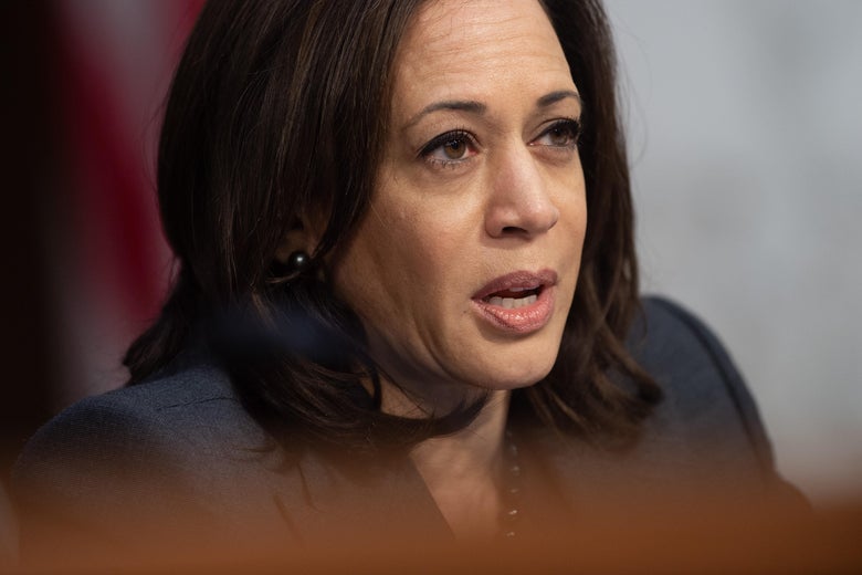 California Sen. Kamala Harris, asks witnesses about Worldwide Threats during a Senate Select Committee on Intelligence hearing on Tuesday in Washington.